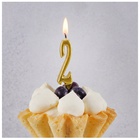 Свеча-цифра "2" Элегант ЗОЛОТО 5 см