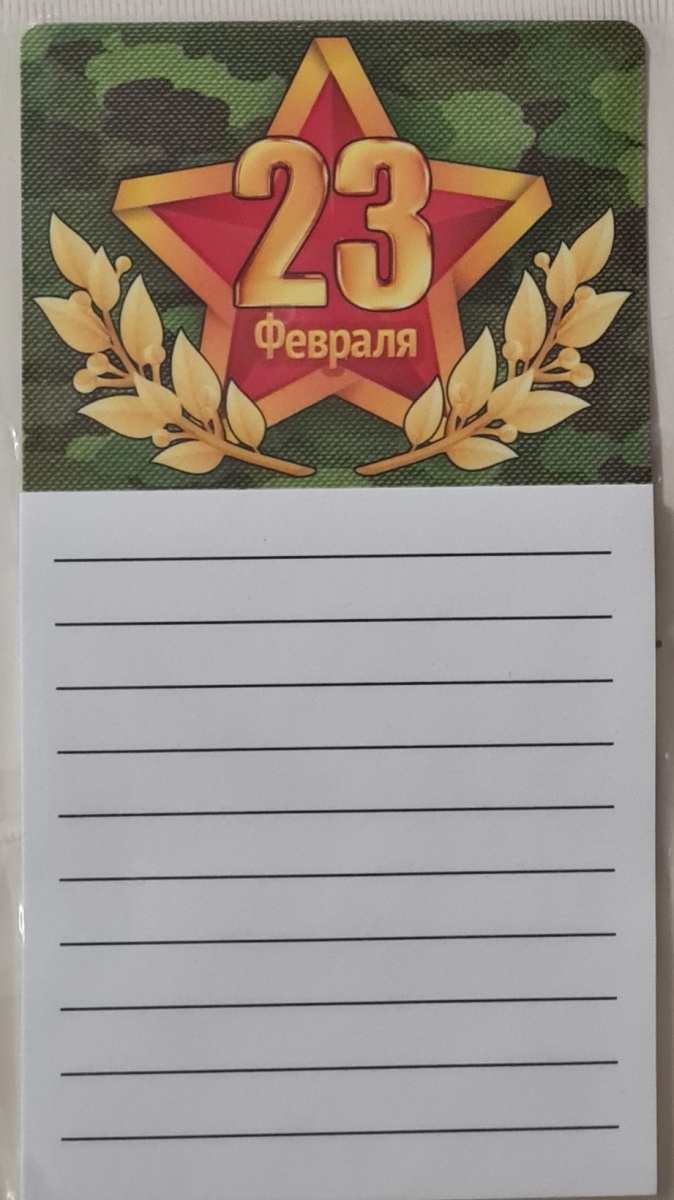 Блокнот для записей на магните "23 февраля"