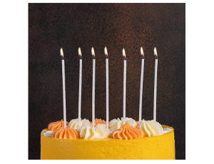 Свечи для торта БЕЛЫЕ блеск 13,5 см 24 шт