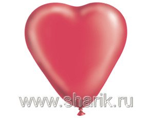 Шар латексный Сердце 5" Кристалл Красное