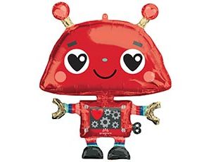 Шар А ФИГУРА /Р35 "Робот влюблённый сердца Red"