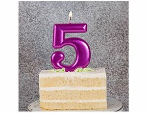 Свеча-цифра "5" Ярко-розовая 8 см