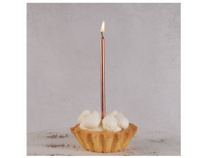 Свеча для торта с подставкой РОЗОВОЕ ЗОЛОТО 11 см