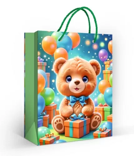 Пакет подарочный матовая ламинация "Медвежонок" (MS)