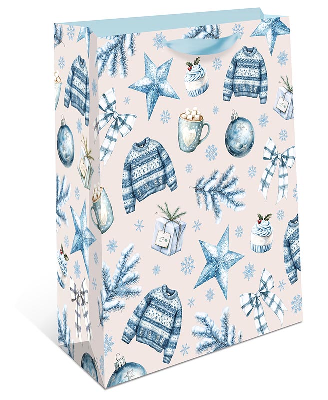 Пакет подарочный бумажный СТАНДАРТ ПЛЮС "Новогодний" (АА+)