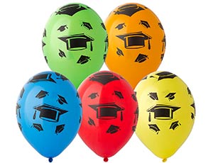 Шар латексный 14" Пастель Шелкография Выпускник шапочка