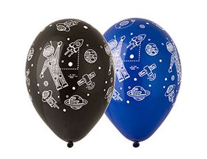 Шар латексный 14" Пастель Шелкография "Космонавт в космосе"