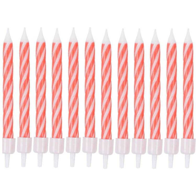 Свечи для торта с подставками Спирали КРАСНЫЕ 6 см 12 шт