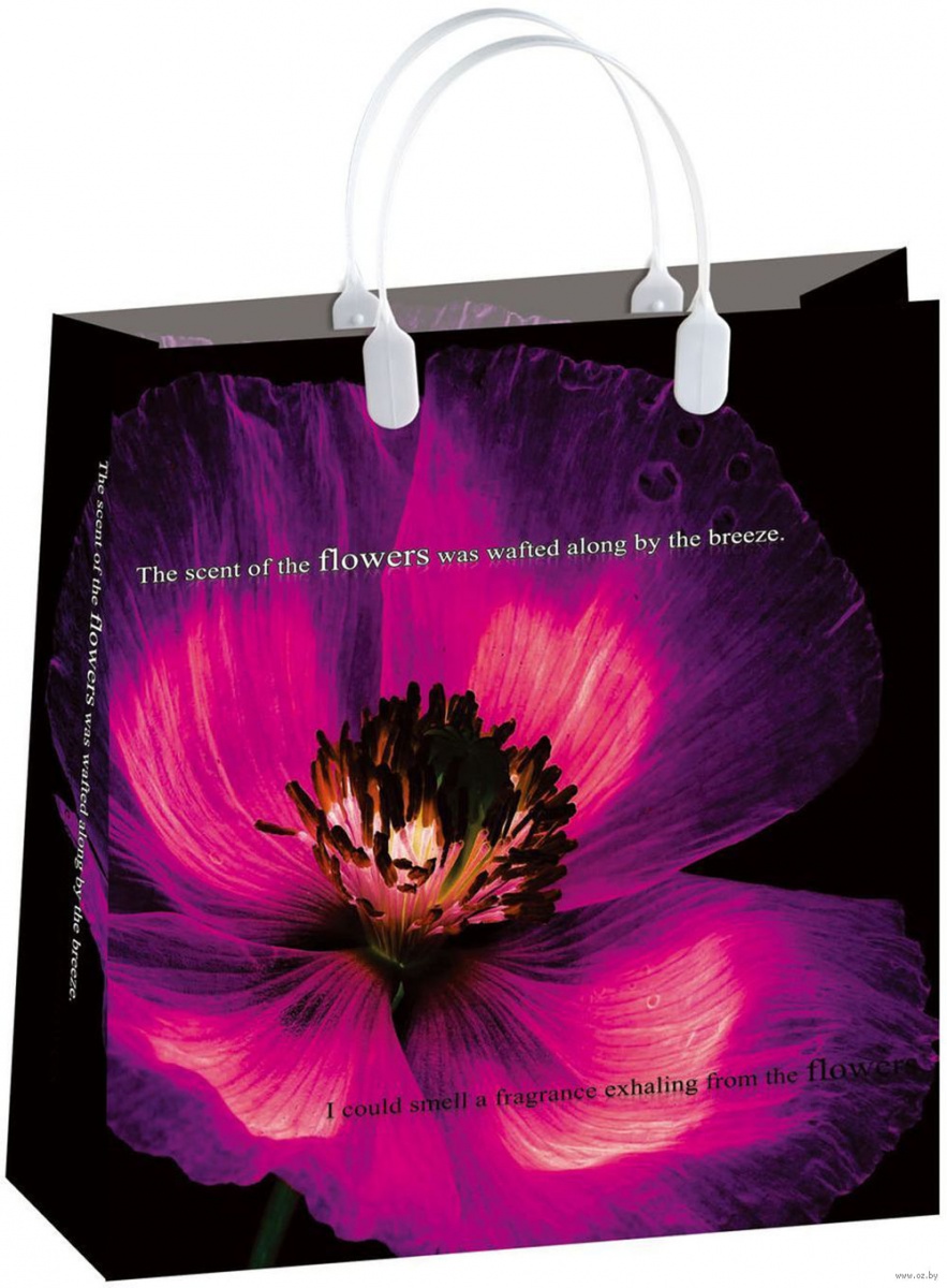 Пакет пластиковый подарочный "Яркий цветок" (БОЛЬШОЙ)