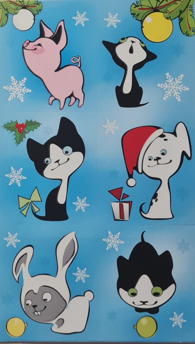 Набор наклеек новогодних "Котёнок Гав"