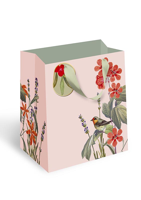 Пакет подарочный ПРЕМИУМ "Птица на ветке" (DA)