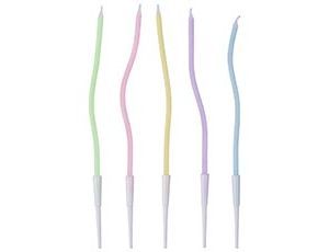 Свечи для торта с подставками ПАСТЕЛЬ 13 см 12 шт