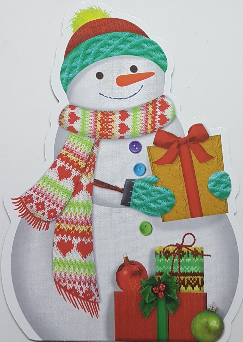 Открытка "Снеговик с подарком" Арт и Дизайн (Н)