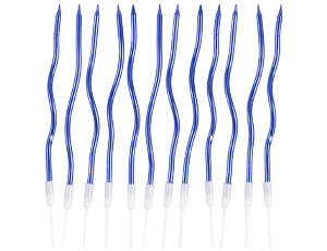 Свечи для торта с подставками Волна СИНИЕ 13 см 12 шт