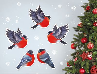 Набор оформительский новогодний "Зимние птички"
