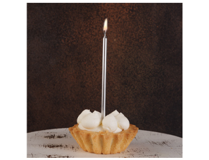 Свеча для торта с подставкой СЕРЕБРО 11 см