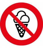 Наклейка информационная "Запрещено с мороженным"