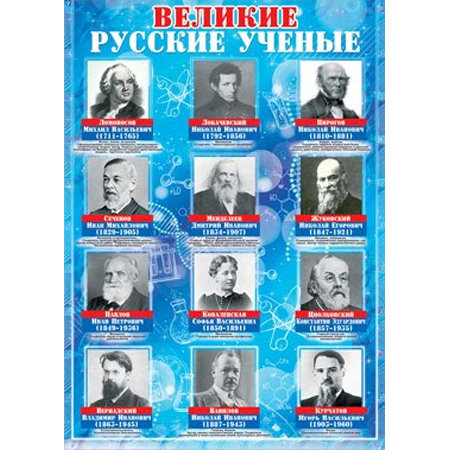 Плакат "Великие русские учёные" Формат А2
