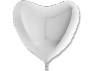 Шар Г Б/РИС СЕРДЦЕ 36" "Пастель White"