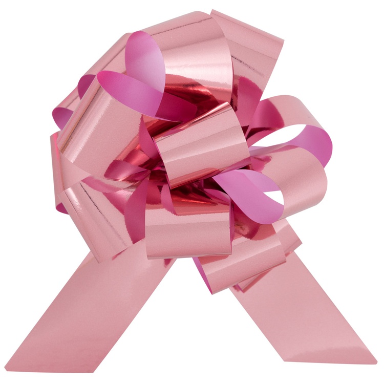 Бант-шар складной метал розовый (11 СМ)