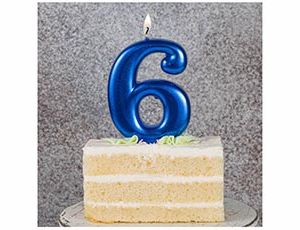 Свеча-цифра "6" Синяя 8 см Свеча-цифра "6" Синяя 8 см