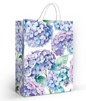 Пакет подарочный матовая ламинация "Нежная гортензия" (ML)