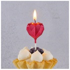 Свеча для торта Сердце Диамант КРАСНОЕ 3,5 см