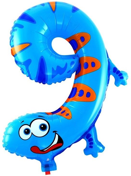 Шар Цифра "9"  "Ящерица" (16")