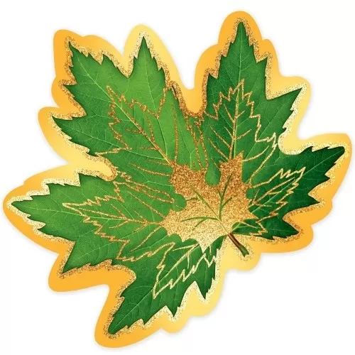 Украшение на двустороннем скотче "Кленовый лист зеленый" Отделка