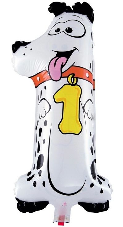Шар Цифра "1"  "Далматинец" (16")
