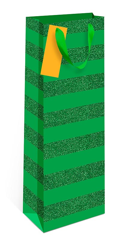 Пакет подарочный ПРЕМИУМ "Зелёные полосы" (ST)