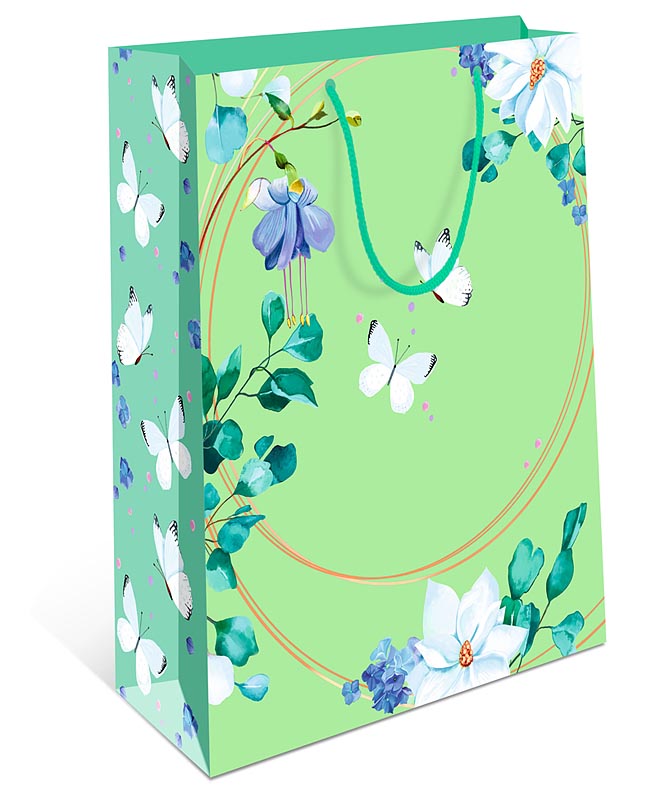 Пакет подарочный "Цветы и бабочки" (DE)