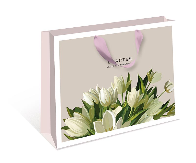 Пакет подарочный СТАНДАРТ ПЛЮС "Счастья в каждом мгновении" (ААА)