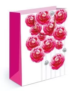 Пакет подарочный матовая ламинация "Малиновые розы" (MS)