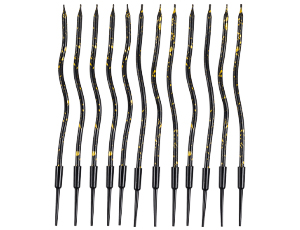 Свечи для торта с подставками Волна ЧЕРНЫЕ искры 13 см 12 шт