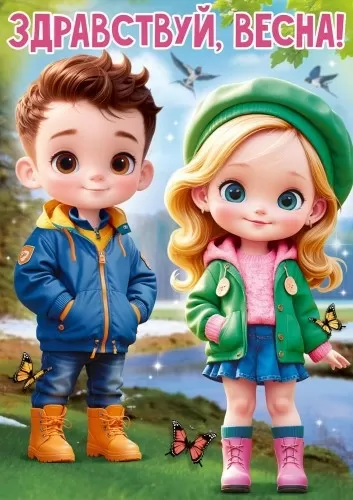 Плакат "Здравствуй, Весна!" Формат А3