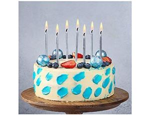 Свечи для торта Серебряные 10 см 12 шт