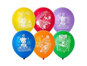 Шар латексный Е 12" с рисунком "С ДР Зверюшки"