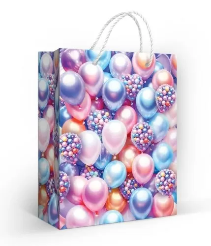 Пакет подарочный матовая ламинация "Воздушные шары" (MS)