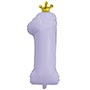 Шар фольгированный Р ЦИФРА 1 32" С короной Lavender