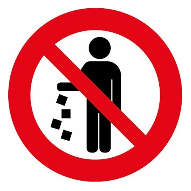 Информационная наклейка "Не мусорить"