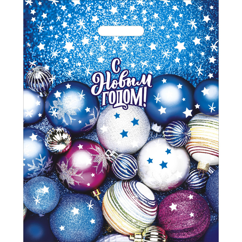 Пакет полиэтиленовый с вырубной ручкой "Синева" (38х47) плотный