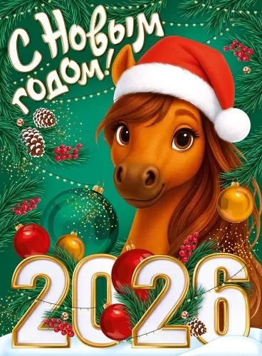 Плакат "С Новым годом! 2026" Формат А2