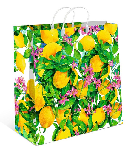 Пакет пластиковый подарочный "Лимоны" (СРЕДНИЙ)
