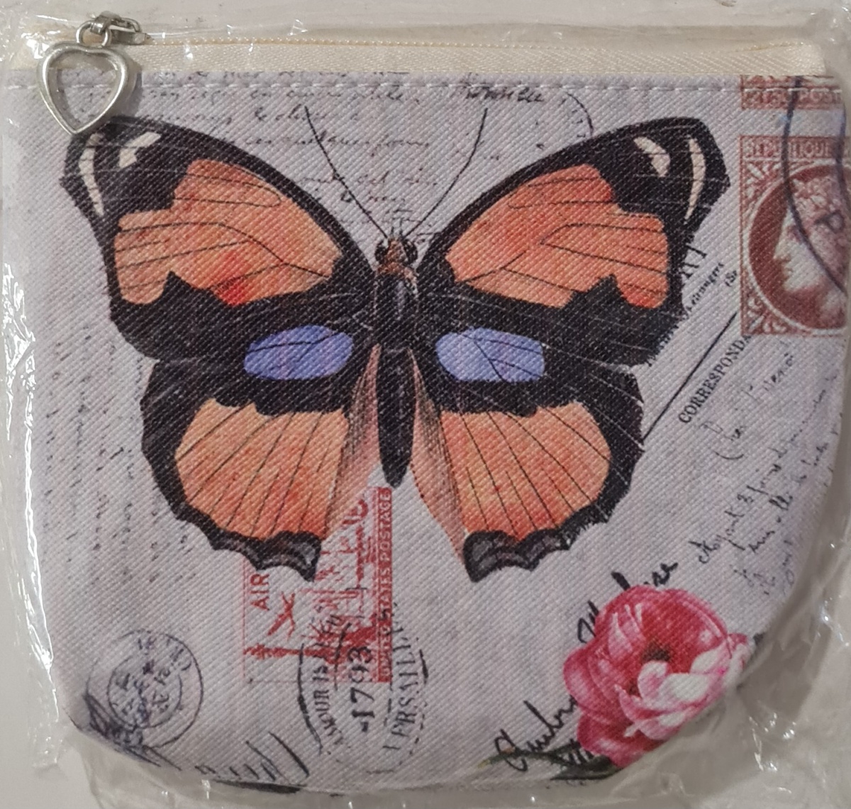 Кошелёк на молнии "Оранжевая бабочка"