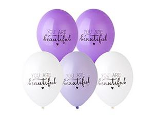 Набор шаров с рисунком You Are Beautiful 36 см 5 шт
