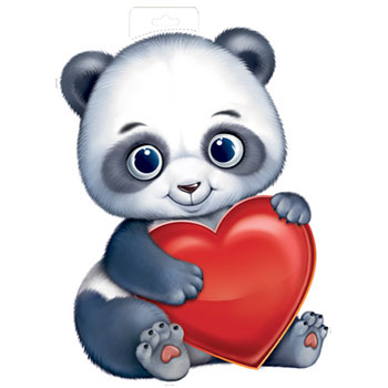 Плакат вырубной двусторонний "Панда с сердцем" Формат А3