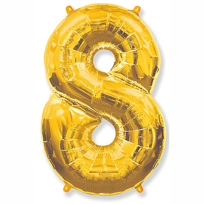 Шар фольгированный Ф ЦИФРА 8 32" Gold Шар фольгированный Ф ЦИФРА 8 32" Gold