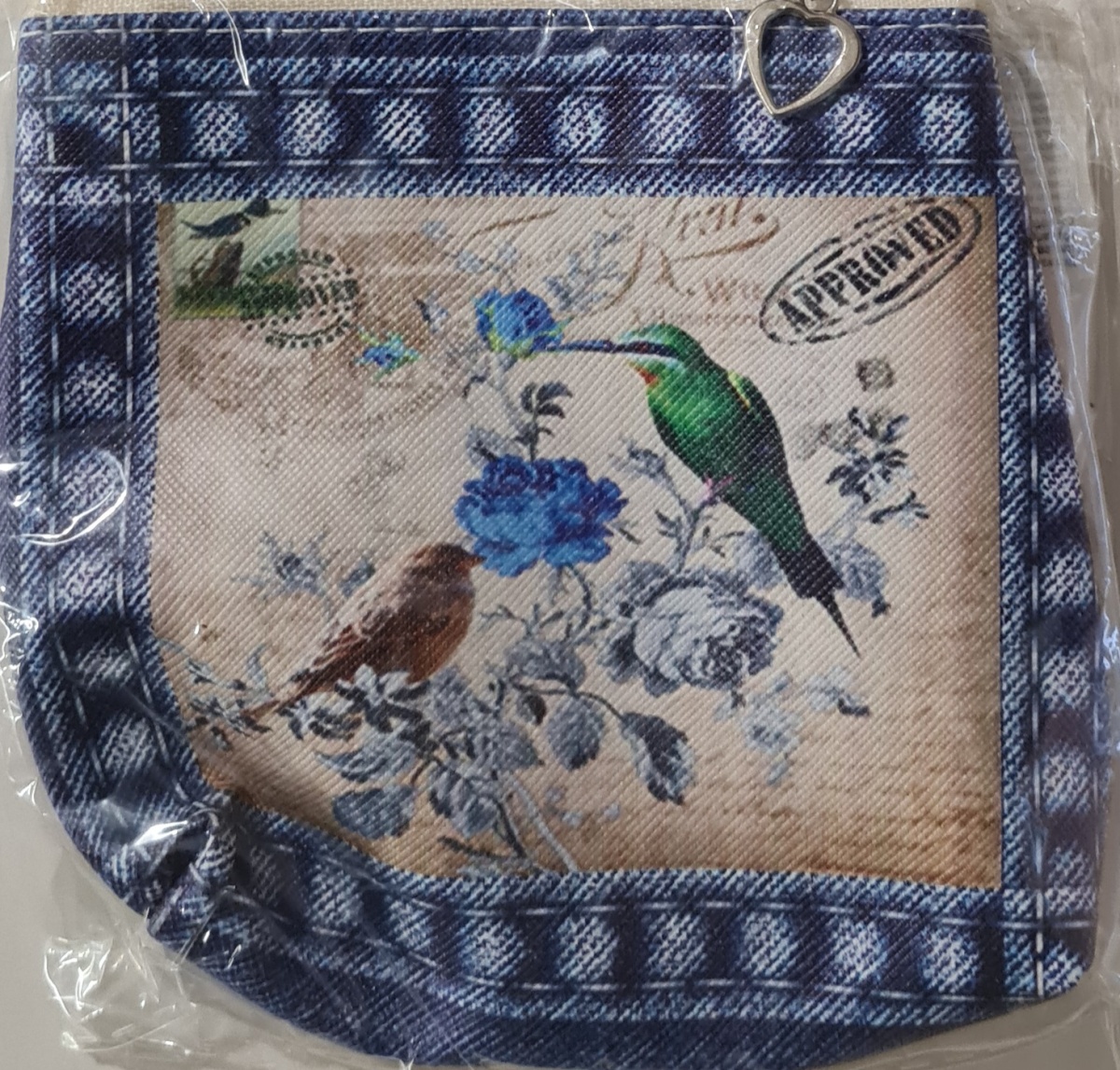 Кошелёк на молнии "Птицы на цветах"