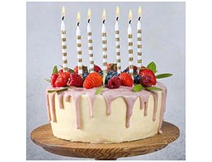 Свечи для торта Полосы золото 12 см 12 шт